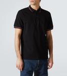 Хлопковая пике-поло Prada, Nero+Rosso - фото 3