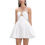 Футболка из тафты расклешенная мини Self-portrait, чисто-белый - фото