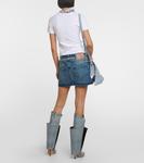 Джинсовая мини-юбка с y-образным поясом Y/Project, синий - фото 3