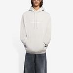 Балэнсиага Худи с принтом логотипа и алфавитом Экрю - фото 5