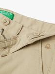 Детские эластичные брюки чинос Benetton, Cream - фото 3