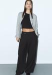 Брюки Stradivarius CASUAL STRIPED WITH CROSSOVER , Black - фото 5