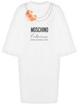 Платье мини с логотипом Moschino, белый - фото