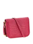 Мини-сумка через плечо с эффектом крокодила PINKO, розовый - фото 2
