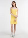 Мини-Платье из трикотажа в рубчик. Mymo, желтый - фото