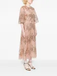 Платье миди, украшенное пайетками Elie Saab, розовый - фото 3