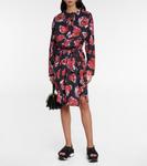 Платье миди из хлопка с цветочным принтом Marni, черный - фото 2