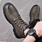 Черно-зеленые мужские ботинки LUOMAIKE - фото 8