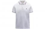 Футболка поло мужская белая Moncler - фото