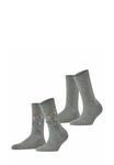 Носки Esprit Flower Rib 2-Pack, Light Grey - фото
