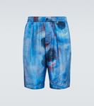 Шелковые шорты с принтом Marni, Cobalt - фото