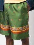 Nick Fouquet шелковые шорты с графичным принтом, зеленый - фото 4