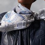 HERMES Шелковый шейный платок унисекс серый, Gray - фото 3