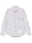 Рубашка в клетку гингем THOM BROWNE, серый - фото