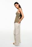 Топ Bershka WITH ASYMMETRIC HEM , Khaki - фото 2