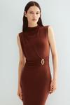 Платье-Водолазка с драпировкой H&M, коричневый - фото