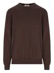 Кашемировый свитер с круглым вырезом ALPHA STUDIO, коричневый - фото