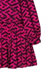 Плиссированное платье с логотипом Versace Kids, розовый - фото 2