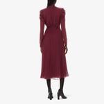 Платье миди Dobby в горошек Whistles, бордовый - фото 4