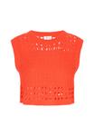 Вязаный топ IZIA, оранжевый - фото