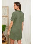 Короткое платье Lin Passion Leinen, хаки - фото 3