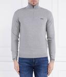 Свитер мужской Boss Green с воротником на молнии, серый - фото