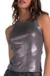 ELAN Майка с блестками, серая - фото