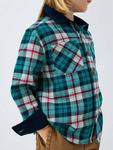 Детская рубашка с длинными рукавами в клетку John Lewis, Green Check - фото 4