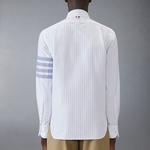 Полосатая рубашка с 4 полосками THOM BROWNE, синий - фото 5