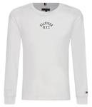 Лонгслив детский Tommy Hilfiger с надписью, белый - фото