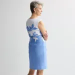 Маленькое плиссированное платье-пуф Studio Connection, цвет sky - фото 2