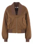 Бомбер на молнии CHLOÉ, коричневый - фото