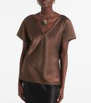 Шёлковая блузка Vince, Espresso - фото 5