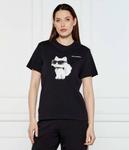 Футболка с иконкой акварель Regular fit Karl Lagerfeld, черный - фото