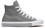 Кроссовки chuck taylor all star high top leather grey white Converse, серый - фото 2