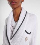 Хлопковый кардиган в рубчик Brunello Cucinelli, Bianco+Piombo - фото 4