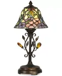 Настольная лампа с хрустальным пионом Dale Tiffany, multi - фото