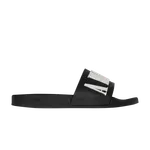 Кроссовки Amiri Wmns Logo Pool Slide Black White, черный - фото