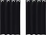 Плотные шторы с кольцами, 2 шт., черные, 175 x 140 см vidaXL - фото