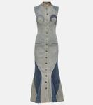 Джинсовое платье макси all over moon Marine Serre, синий - фото