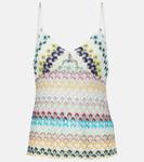 Майка крючком Missoni, Multi Blue, Brown Yellow White - фото