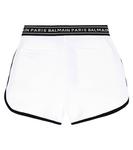 Хлопковые шорты с логотипом Balmain, белый - фото 4