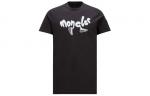 Футболка с бегущим логотипом Moncler, черный - фото