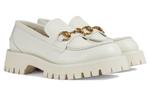 Кроссовки (WMNS) Gucci Rubber Lug sole Horsebit Loafer 'White Leather' - фото 3
