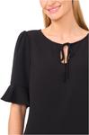 Топ CeCe Ruffle Cuff Split Tie Neck Top, цвет Rich Black - фото 3