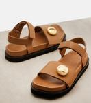 Плетеные кожаные сандалии Loewe, Oak - фото 5