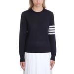 Ребристый джемпер с круглым вырезом THOM BROWNE, серый - фото 5