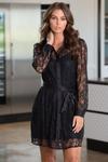 Кружевное платье-рубашка Clara с длинными рукавами Pour Moi, черный - фото