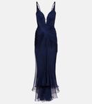 Шелковое платье Corinna с драпировкой Maria Lucia Hohan, темно-синий - фото