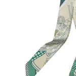 HERMES Шёлковый шарф Mulberry зелёный, Green - фото 8